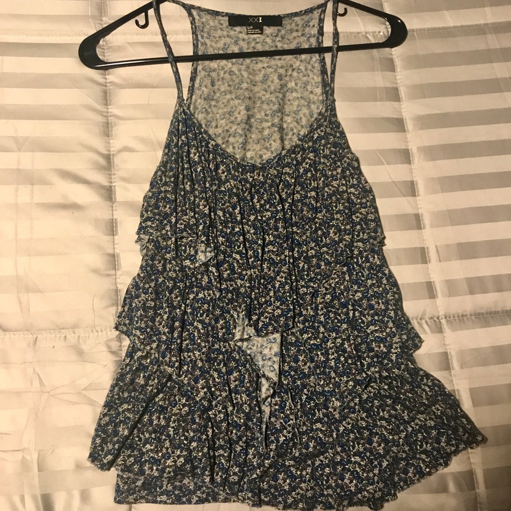 Floral cascading flown top